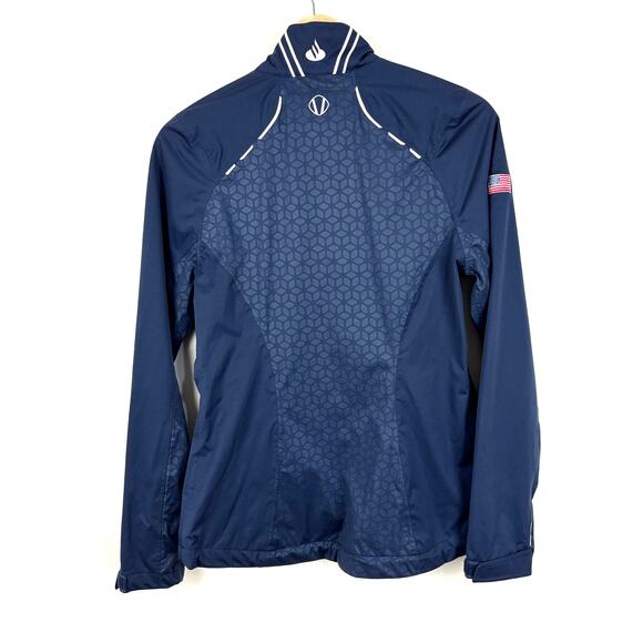 Sunice NEW Onassis Zephal Jacket Blue midnight embossed golf outdoor waterproof - Picture 2 of 15